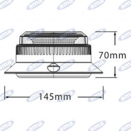 GIROFARO A LED 12-24V BASE MAGNETICA