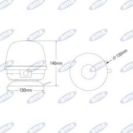 GIROFARO LED A BATTERIA CON TELECOMANDO 12/24V