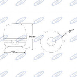 GIROFARO LED A BATTERIA CON TELECOMANDO 12/24V