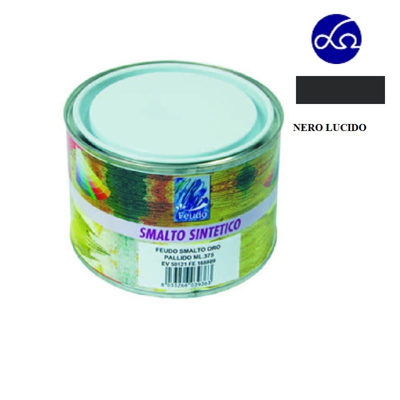 SMALTO SINTETICO LUCIDO (LACK 82)- ml.375 nero lucido RAL 9011 (FEUDO) (CDF03931) )