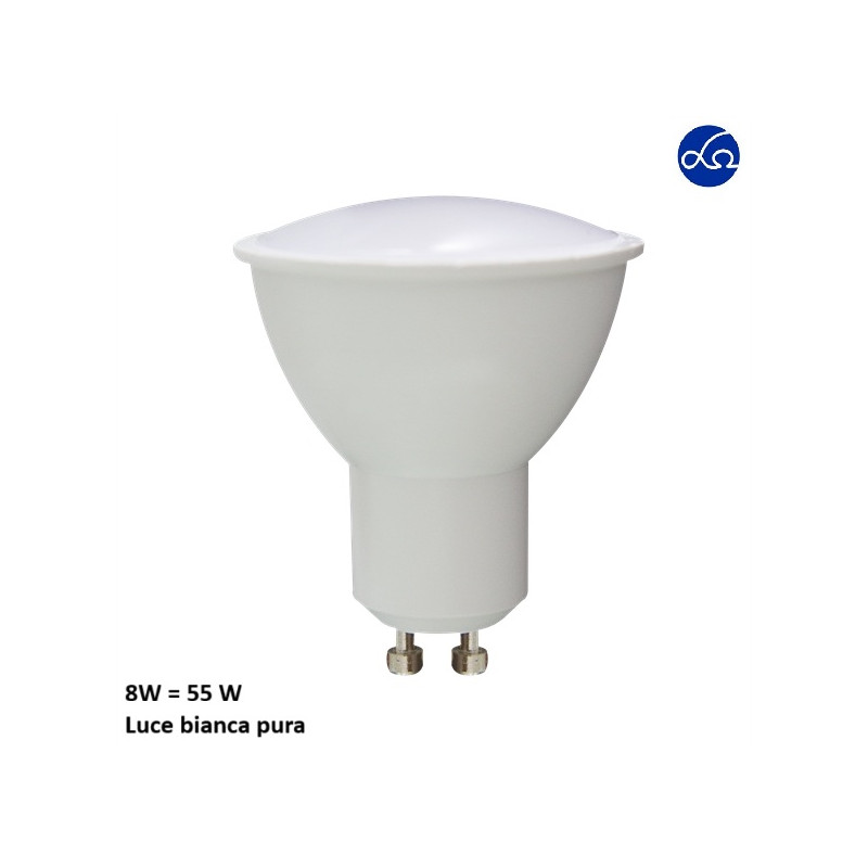 Lampada led Spotlight GU10 8W Luce bianca pura