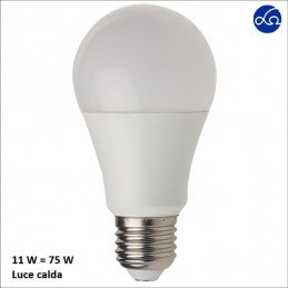 Lampada goccia led E27 11W  A60 Luce calda