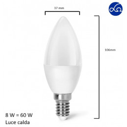 Lampada led oliva E14 8W Luce calda