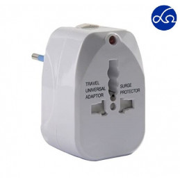 Adattatore universale da viaggio prese EU, UK, USA, AUS presa 10A 2P+T multiplo