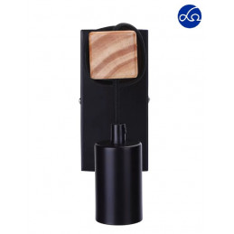 APPLIQUE DI PARETE IN METALLO CON BRACCIO IN LEGNO E27 L.15CM