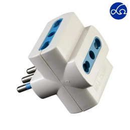 ADATTATORE TRIPLO 10A+T CON 3 PRESE BIANCO