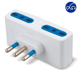 ADATTATORE BIANCO 4 POSTI BIPASSO E SPINA 16A