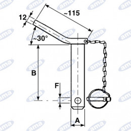 PERNO CON MANIGLIA, SPINA E CATENA Ø 28X130 MM