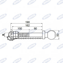 PERNO TRAINO A SFERA Ø25X190MM