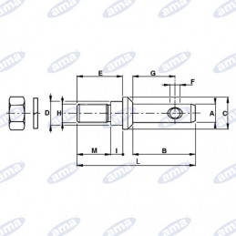 PERNO D'ATTACCO Ø22-28 M22x1,5