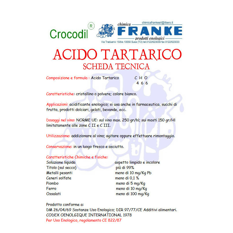 ACIDO TARTARICO 1KG.