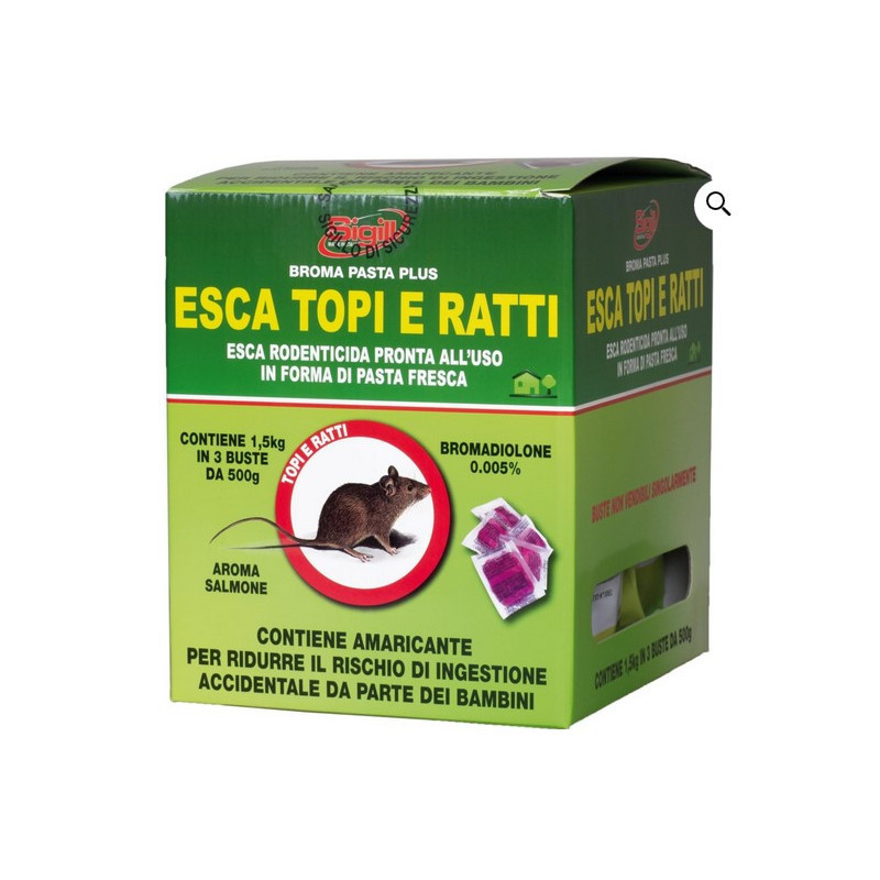 Topicida bocconcino esca rossa scatola da 1.5 Kg.