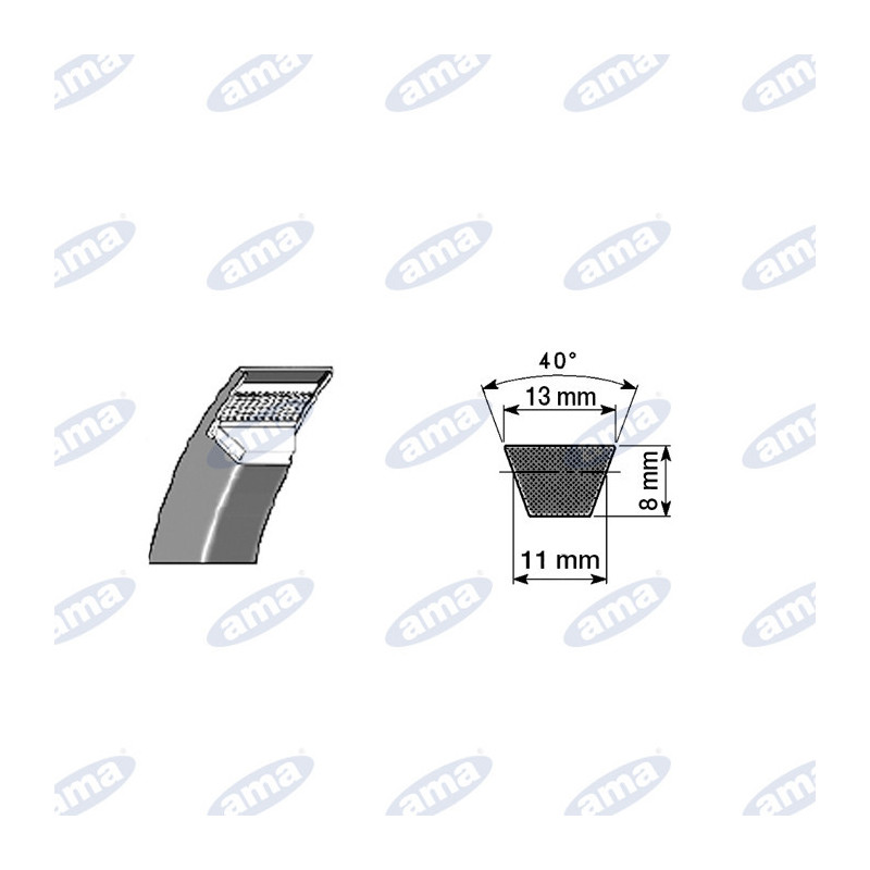 CINGHIA TRAPEZOIDALE B93. CONFEZIONE DA 3 PEZZI