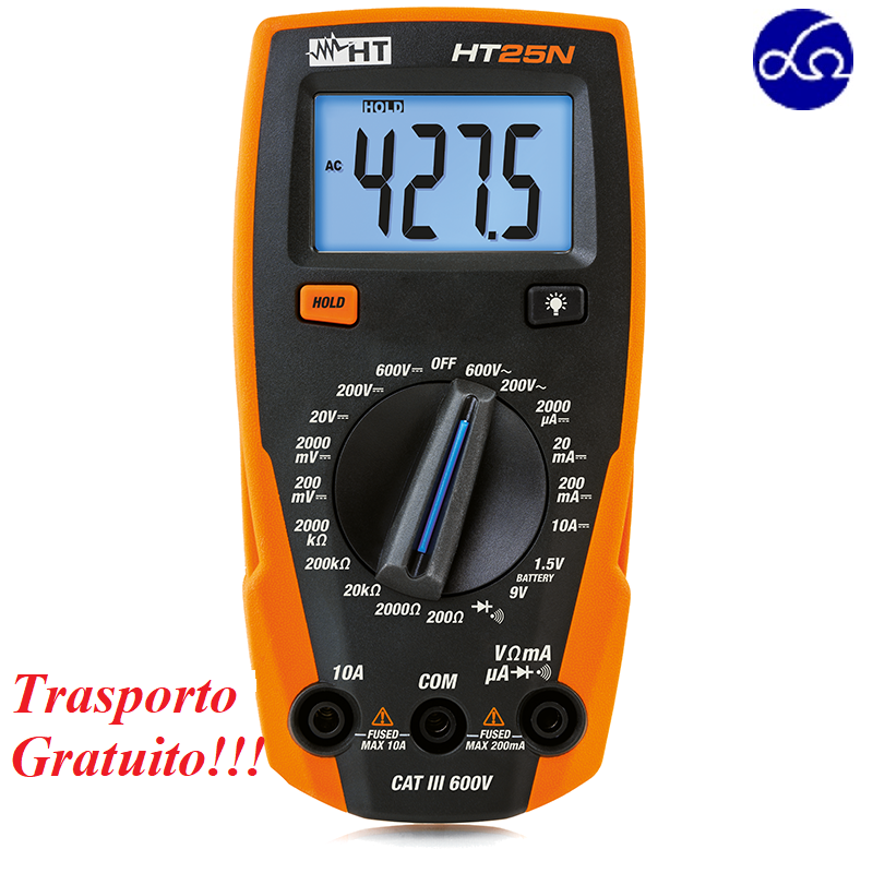 Tester multimetro digitale compatto HT25N